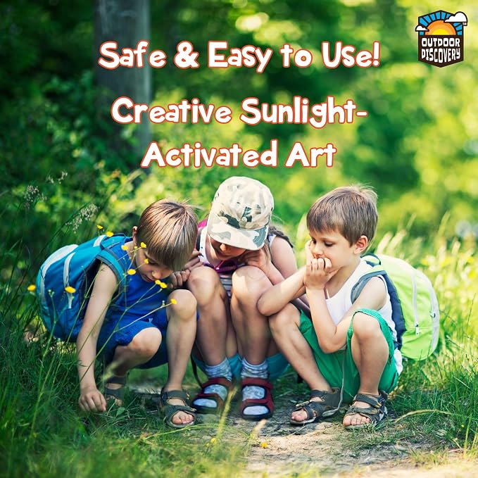 Toysmith Outdoor Discovery Solar Print Paper Kit, Multicolor, 36 Sheets | Sun Print Paper, Stencils and Frames, Outdoor Science Art, Nature Crafts, Classroom Projects, Creative Craft Gift, Ages 8-12