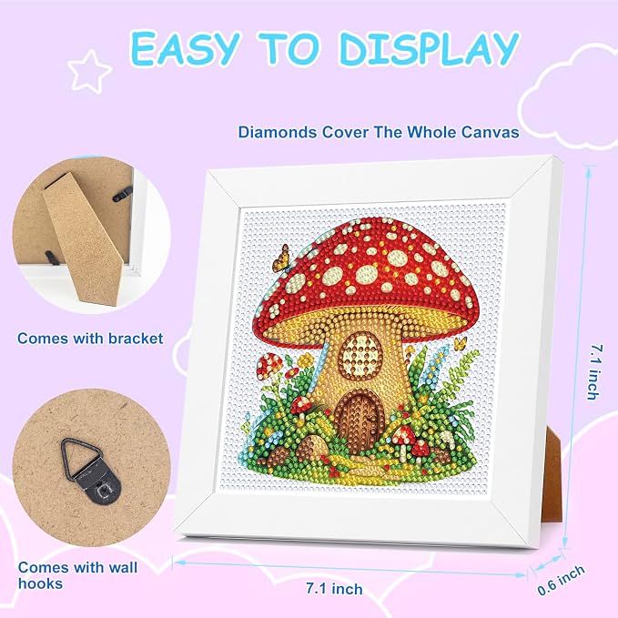 Nardoll Diamond Art Kits - Arts and Crafts - Diamond Art Painting with Wooden Frame - GEM Art for Girls Boys Adults Beginners Home Wall Decor Gifts