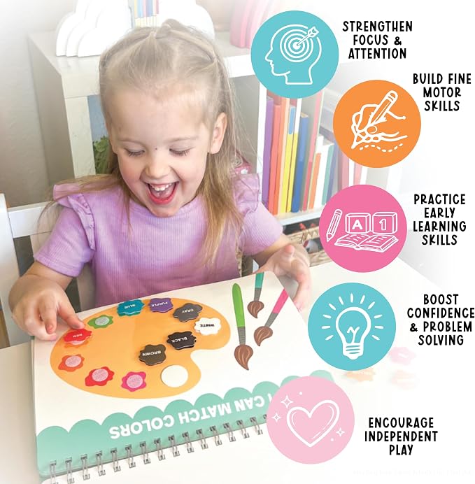 My First Busy Book Screen Free Activities for Toddlers 3-5 Activity Books | Toddler Busy Book, Preschool Learning Activities, Quiet Time Travel Airplane Car Ride Road Trip Essentials Kids 4-8