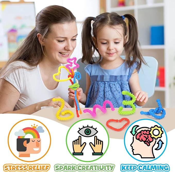 Sensory Fidget Toys for Kids - 6PCS Quiet Fidget Toys for Classroom Calm Down Corner, Christmas & Birthday Gifts for Boys Girls Teen, Gifts for People with Autism ADHD Anxiety Easter Basket Stuffers