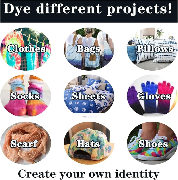 Tie Dye Kit 20 Colors Permanent Fabric Dye Art Set for Kids Adults for School, Homemade Party, Creative Groups Activities, DIY Gift | Just Add Water, Pre-Filled Dye Bottles, for School, Homemade Party, Creative Groups Activities, DIY Gift