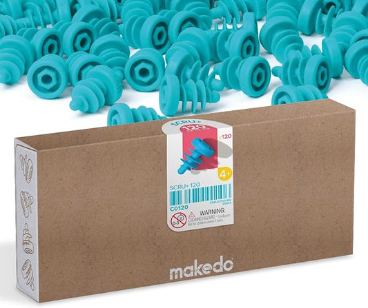 Makedo SCRU+ 120 | Connect 4 to 6 Layers of Cardboard | STEM and STEAM Educational Toys for Kids | At Home Play and Classroom Learning