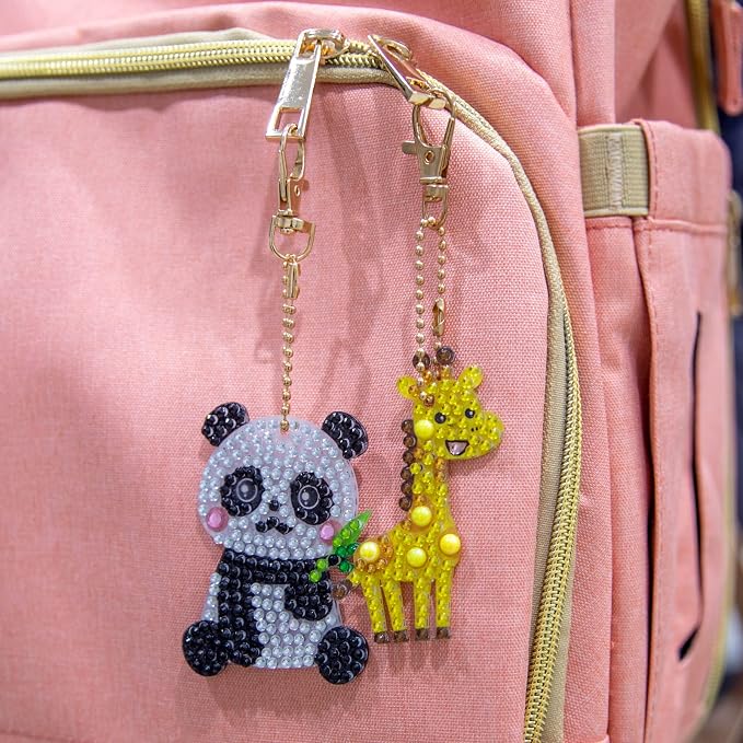 Labeol Arts and Crafts for Kids - Creat Your Own GEM Keychains-5D Diamond Painting by Numbers GEM Kits for Kids Girls Toddler Age 6-7 6-8 10-12
