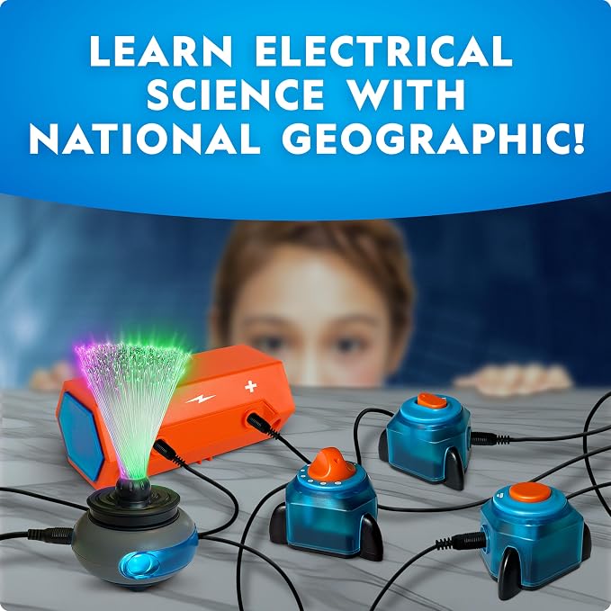 National Geographic Circuit Kit for Kids with 60 Projects for Ages 8-12 | Build Real Electrical Circuits, Electronics Kit, Electricity Experiments, Engineering Skills, STEM Toy, Birthday Gift