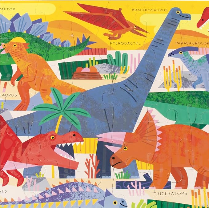 Chuckle & Roar - 50 Piece Dinosaur Floor Jigsaw Puzzle for Kids Ages 4-8 | Glow in the Dark, Dinosaur Large Pieces,3ft x 2ft giant format, Educational,Fine Motor Skills, Giftable