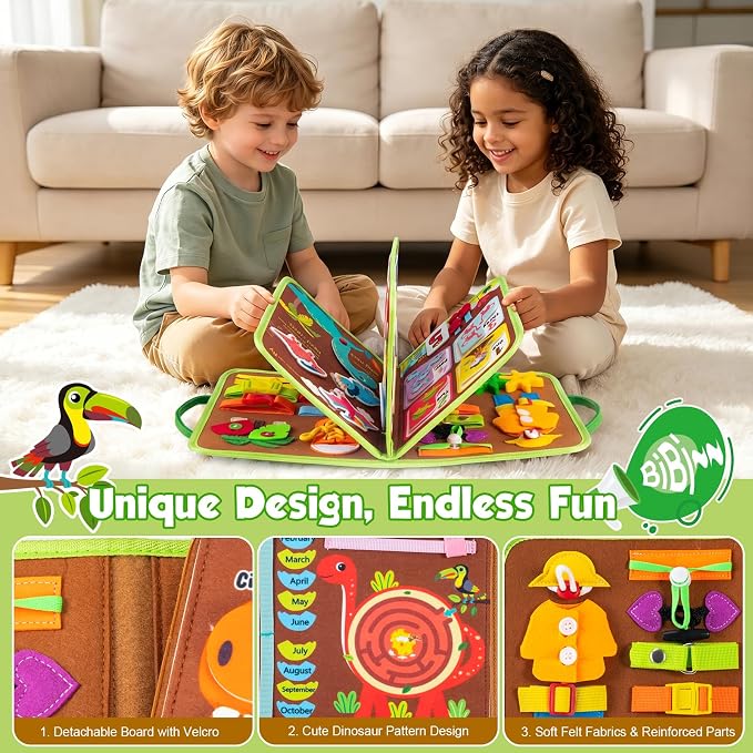 Busy Board Montessori Toys for 2 Year Old Boy Girl Birthday Gift Busy Book | Educational Learning Sensory Quiet Busy Book for Toddlers, Activity Books for Toddlers, Airplane Car Travel Toys for Ages 2-4