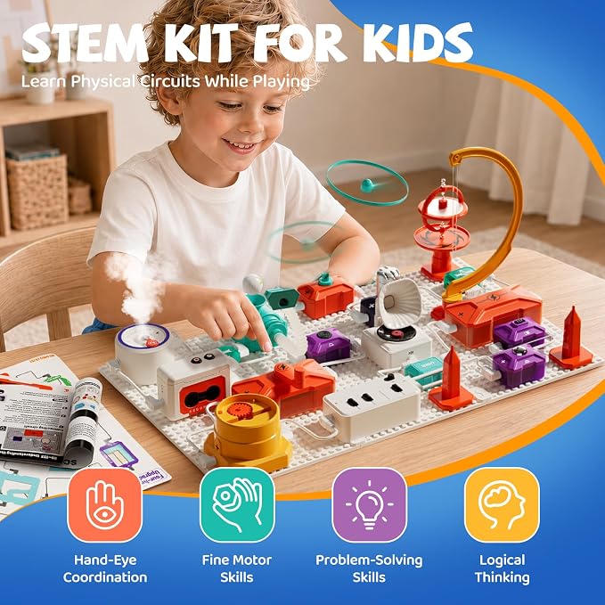 Science Kits for Kids, 53 Circuits STEM Toys, 540+ Projects Experiments | Learning Education toys, Kids Circuit Building Kits, Electronics Exploration Gift for Boys Girls Ages 4 5 6 7 8 9 10 11 12