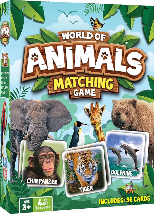 MasterPieces Kids Games - World of Animals Matching Game - Game for Kids and Family - Laugh and Learn