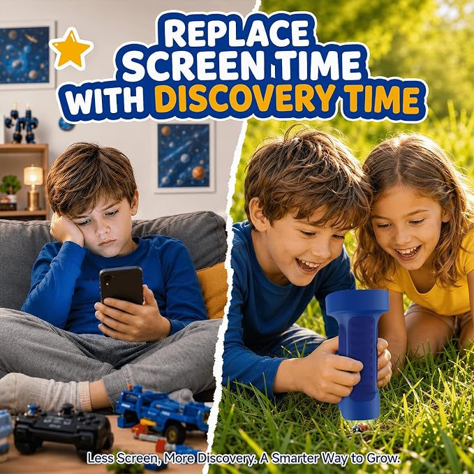 1000X Handheld Digital Microscope for Kids: Explorer 1080P Magnifying Glass | 2.4” IPS Portable Electronic STEM Outdoor Montessori Learning Toy, Birthday Gifts for 4 5 6 7 8-12 Year Old Boys Girls