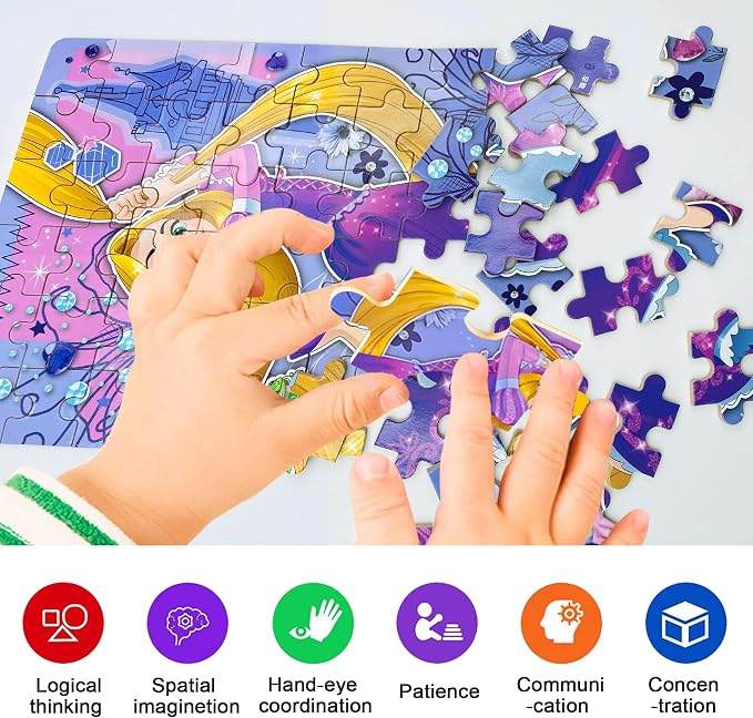 LELEMON Puzzles for Kids Ages 4-6, 60 Piece Puzzles for Kids Ages 3-5 | Cool Jigsaw Puzzles Kids Puzzles in a Metal Box,Educational Learning Puzzle Games Puzzle Toys Gifts for Girls and Boys