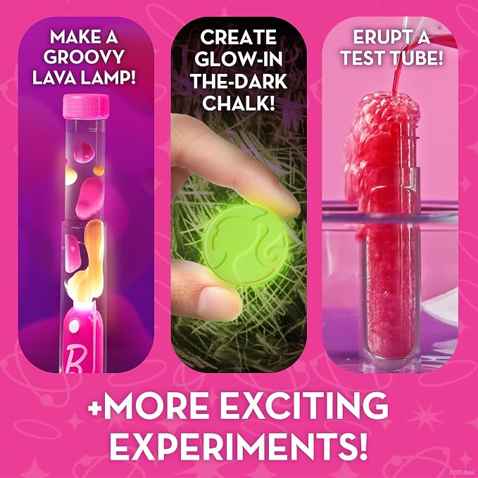 Barbie™ Chemistry Science Kit with 50 Experiments for Kids Ages 8-12 | 50 Experiments, Lab Gear and Goggles, Glow in the Dark Slime, Lava Lamp, Chemistry Activities, STEM Learning, The STEAM Lab