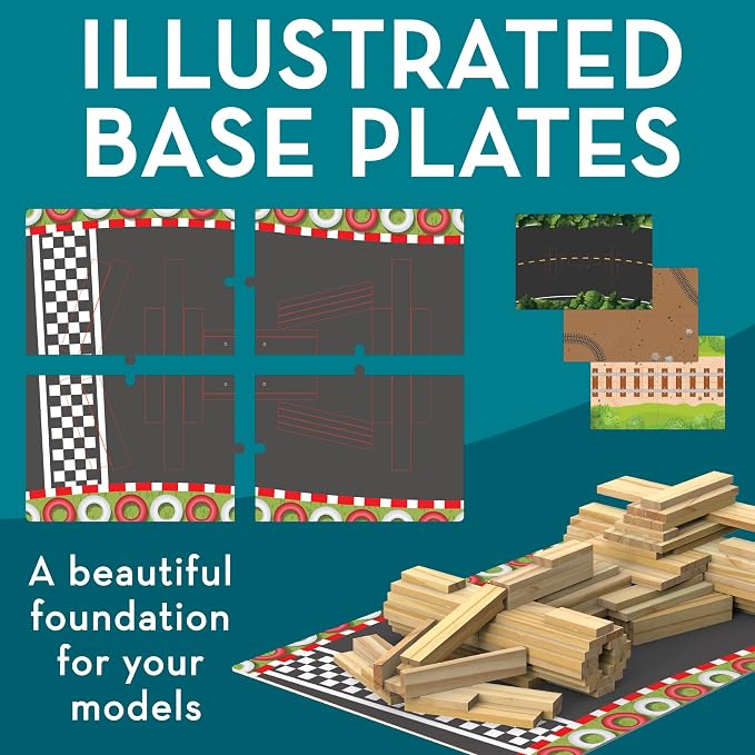MindWare KEVA Models Vehicles - 154 Wooden Building Planks & Step-by-Step Instructions to Build Iconic Vehicles