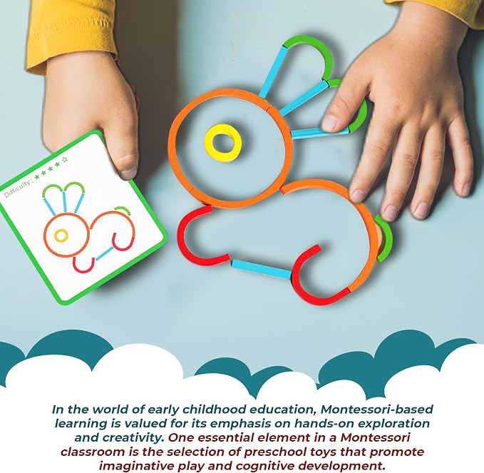 puzgic Stem Kids Toys for Creative Learning Building Educational Resources Kids Toy for Preschool and Kindergarten 3 4 5 6 Years Old Boys and Girls Brain Teaser Smart Sticks Toys