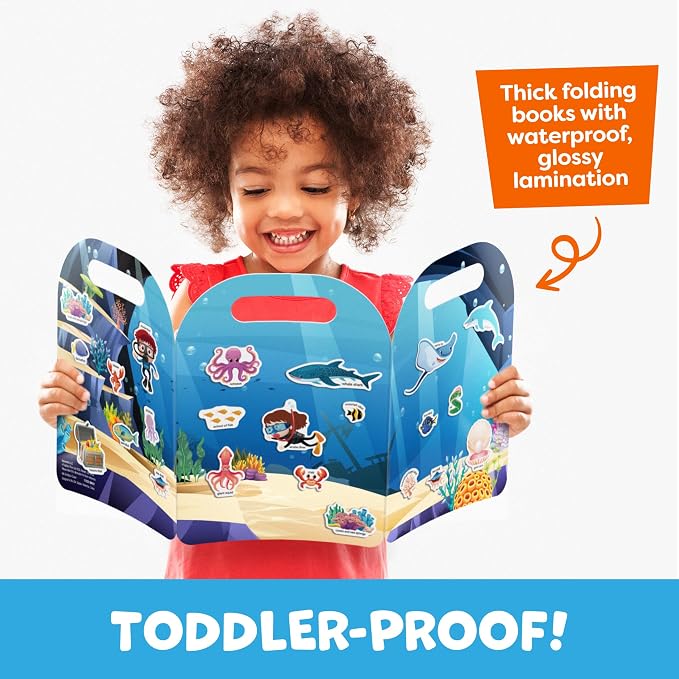 Reusable Sticker Books for Toddlers 1-3, Stickers for Toddlers 2-4 Years - Stickers for Kids Airplane Toys for Toddler 1-3, Toddler Travel Toys - Reusable Sticker Book Birthday Gifts for Boys Girls
