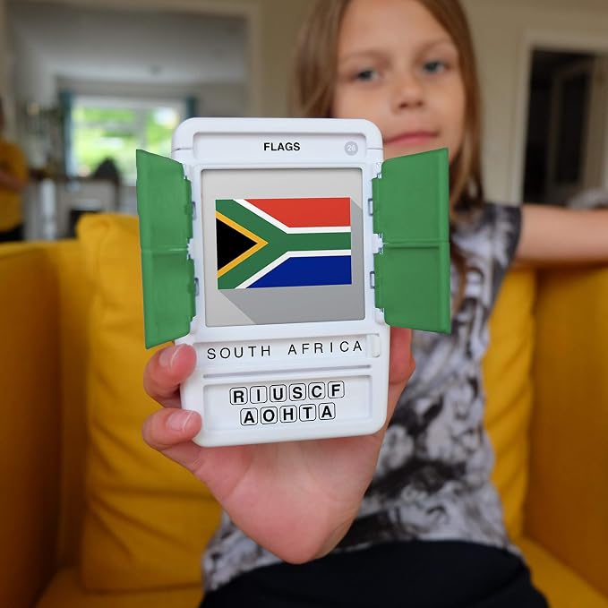 Flags of The World Travel Game - Learn 100 Country Flags | Flash Cards with Slide Reveal Case | Geography Card Game, Gift, Stocking Stuffer | for Kids and Adults | Ages 6+