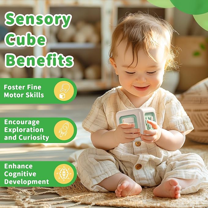 SOCBTNSO Montessori Busy Cube Travel Toy for Toddlers | Learning Fine Motor Skills, 1st Birthday Gifts for 1 Year Old, 6 9 12 Months Baby