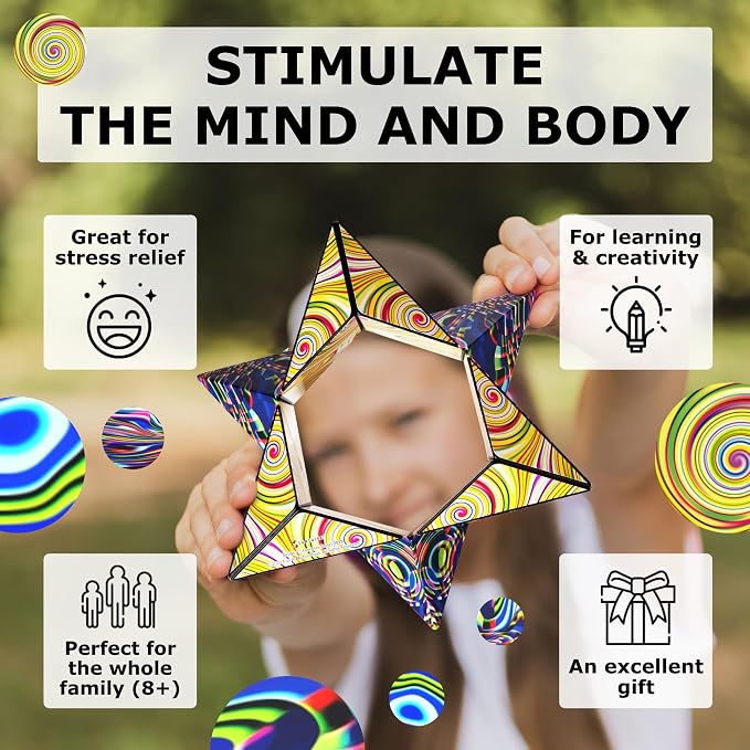 Shashibo DODECA Magnetic Puzzle Cube, Stress Relief Fidget Toy | 100+ Possible Shapes, Sensory Fidget Toy For Adults & Kids, Fun Shape Shifting Puzzle Box For All Ages
