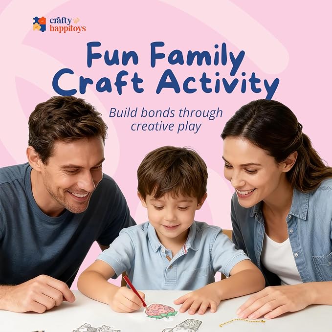 Shrink Art Kit - Color & Bake 30 Pre Cut Charm Sheets into Kids Keychains | Kids color 30 pre-cut shrink plastic charms, bake & watch them shrink into keychains - 10 colored pencils included