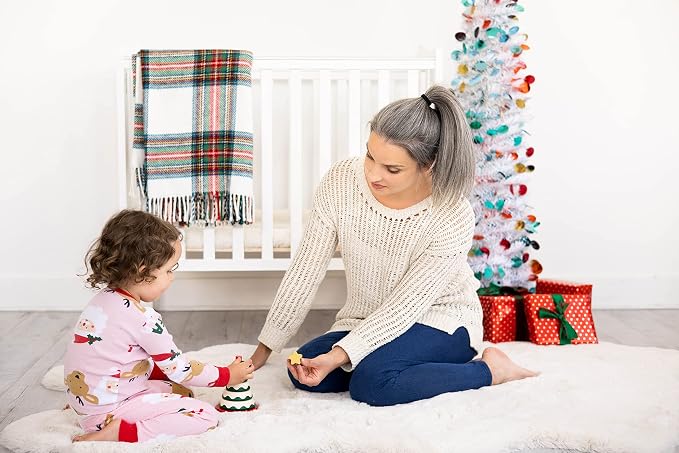 Pearhead Wooden Christmas Tree Stacking Toy Set, Holiday Toys for Toddlers