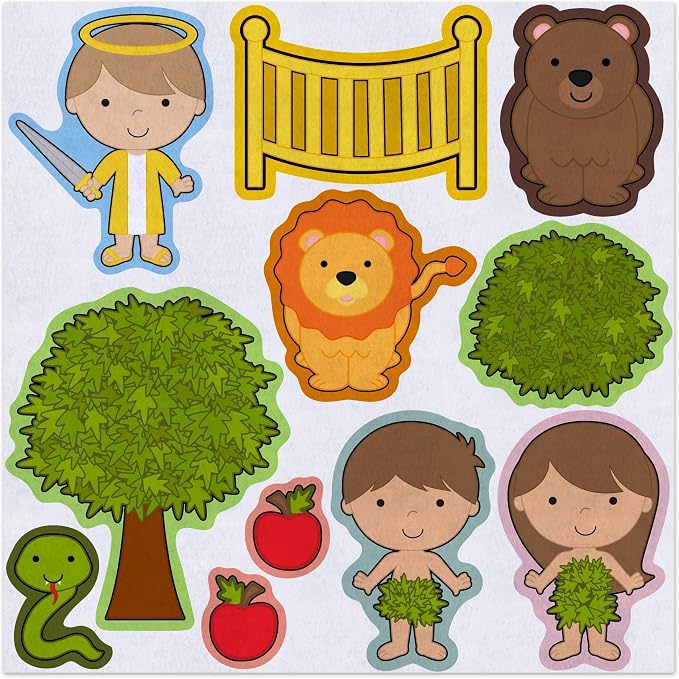 Adam and Eve Bible Story Felt Play Art Set Flannel Board Story Storyboard Pieces