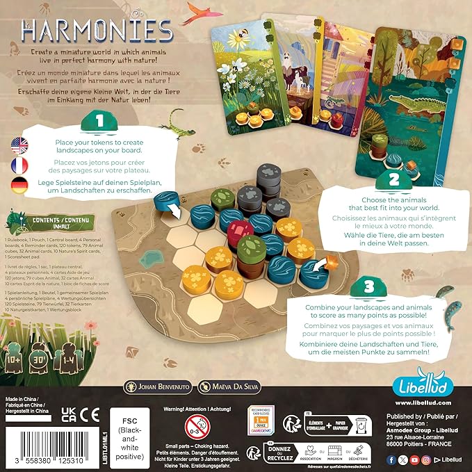 Asmodee Harmonies Board Game - Create Oneiric Landscapes, Strategic & Poetic Gameplay, Fun Family Game for Kids & Adults, Ages 10+, 1-4 Players, 30 Min Playtime, (Multilingual Edition) | Create Oneiric Landscapes! Fun Family Strategy Game for Kids & Ad...