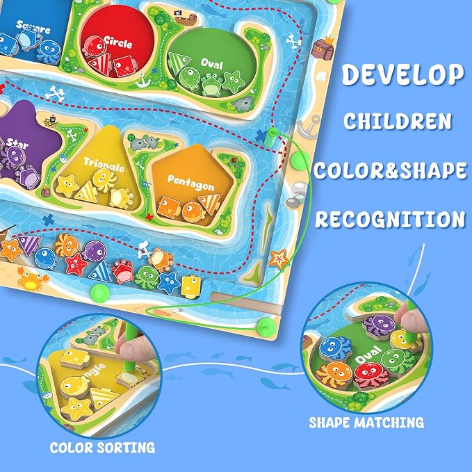 MTYOKILN Magnetic Color & Shape Maze - Montessori Toys for 3 4 5 Year Old | Color and Shape Sorting Toy, Montessori Toys for Kids Boys Girls Gifts Ages 3+, Preschool Learning Activities