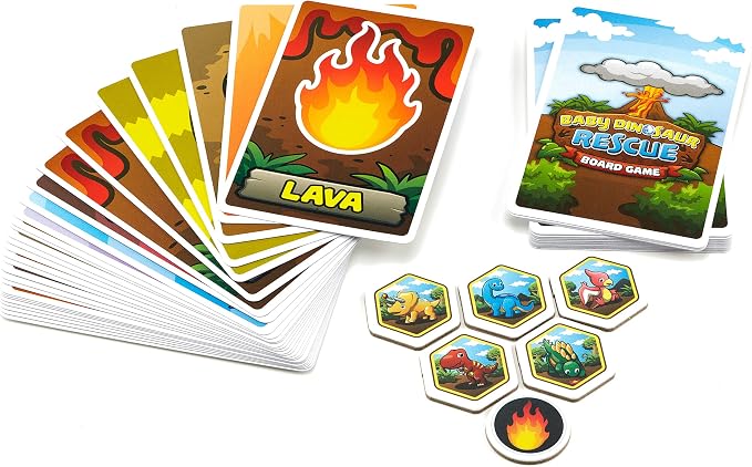 Baby Dinosaur Rescue Cooperative Board Game for Kids Ages 4+, Family Fun | Kids word together to save the baby dinos, easy to learn cooperative dinosaur adventure. Fun for family game night.