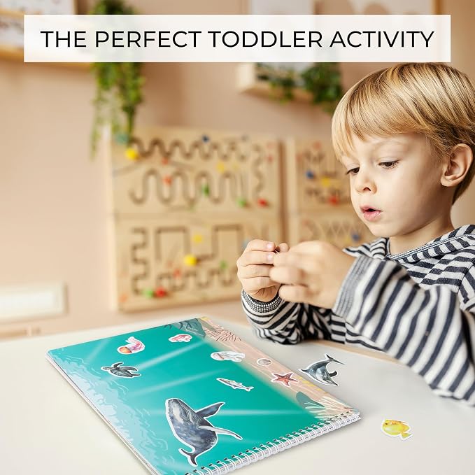 Fun Sticker Book for Toddlers 2-4 Years - Kids Activity Book with 12 Themes | Beautiful Stickers Entertain Girls & Boys Ages 2-4 or 4-8 While Traveling - Incl. Animal and Coloring Pages