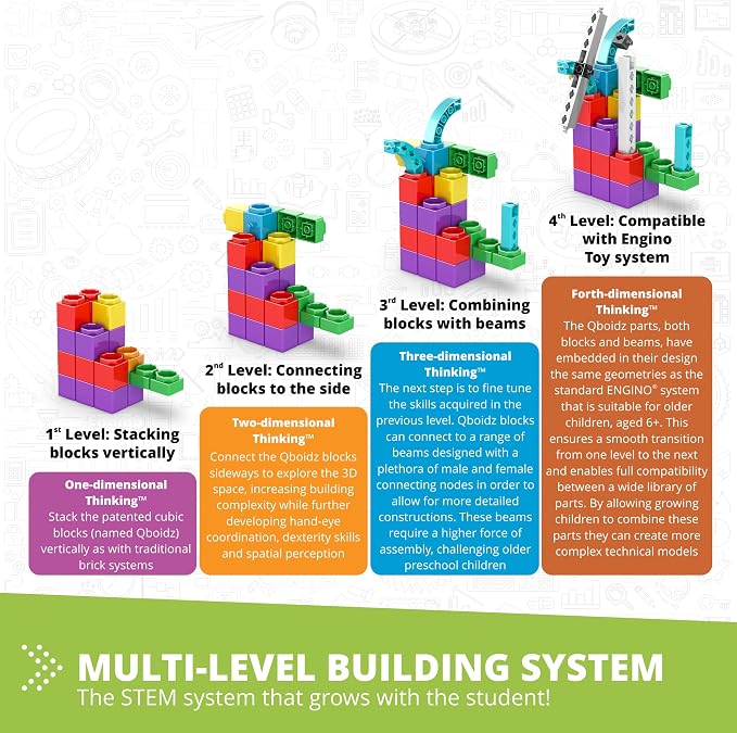 Engino: Qboidz Wildlife Rescue - Toy Vehicle Brick Building Set, 5 Bonus Models, Adventures Board Game, Story & Activity Books, STEM Play Kit, Kids 3+