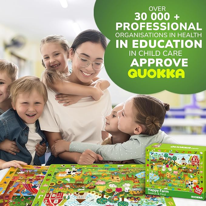 100 Piece Puzzles for Kids Ages 4-6 - 4 Jigsaw Kids Puzzles Ages 5-8 | Search and Find Artist-Crafted Illustrations with Daily Life, Hidden Objects - Educational Activity Puzzles for Kids Ages 4-8