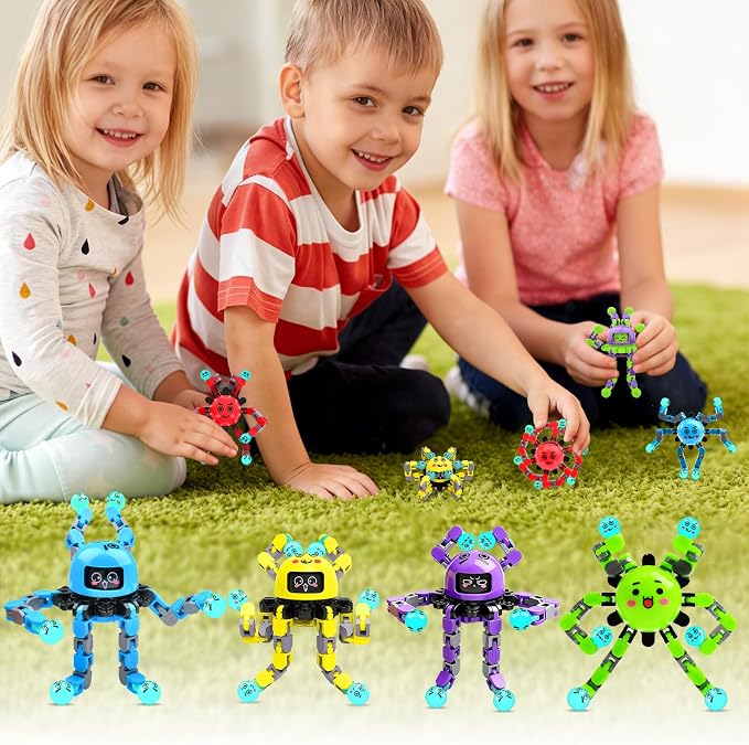 Fidget Spinner Toys for Kids and Adults,Transformable Road Trip Travel Toys for Kids Ages 4-8,Fingertip Gyros Sensory Toy for Boys Girls Teens Autism Relief Toys,Birthdays Gifts Party Favors