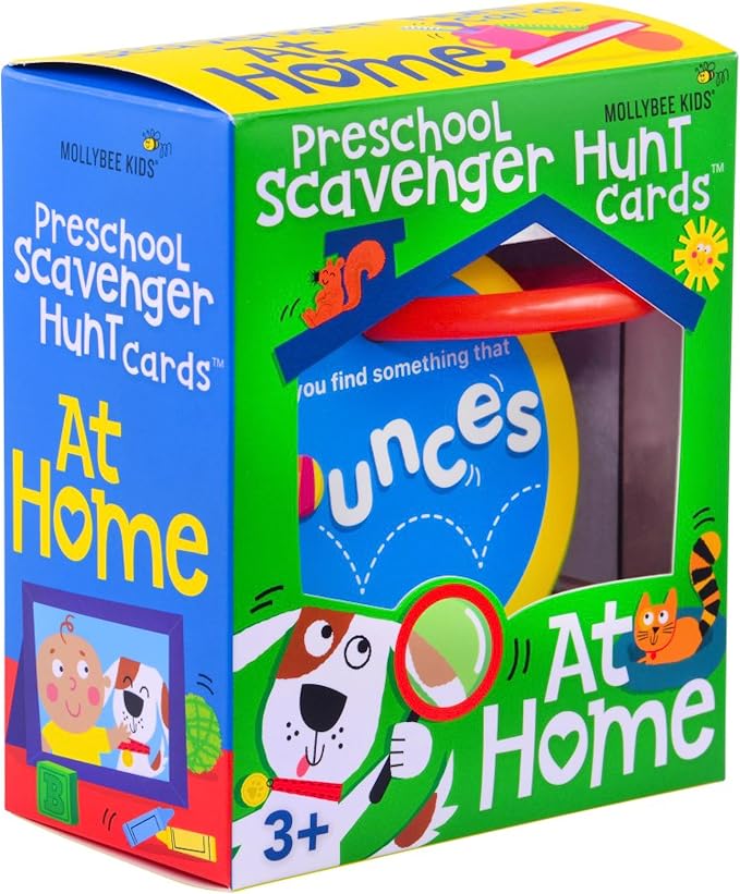 Preschool Indoor Scavenger Hunt Cards at Home, Gifts for Ages 3, 4