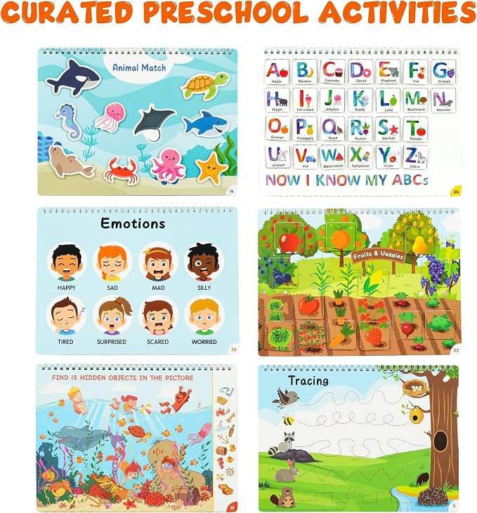 BenBen Busy Book for Toddlers 3-5, Pre-Assembled, 30 Pages, Airplane Toys | Preschool Learning Activities, Montessori Learning Toys, Educational Activity Book, Arts and Crafts for Kids, Birthday Gift