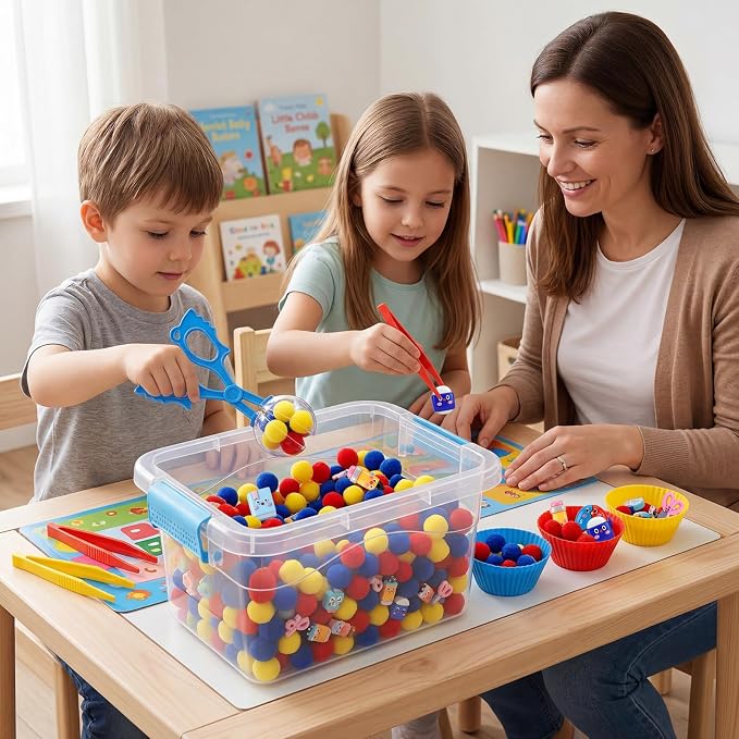 Thyle 179 Pcs School Sensory Bin Filler Toys for Kids Fine Motor Skills Items Set Counting Sorting Training Early Education Development for Preschool Back to School Students Gift Activities Ages 3-6