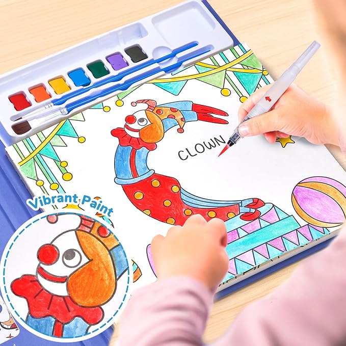 JoyCat Paint with Water Coloring Books for Toddlers (Alphabet) | Watercolor Painting Set for Kids Ages 3-5 & 4-8, Arts & Crafts Drawing Activity Travel Toy, Birthday Gifts for Boys & Girls