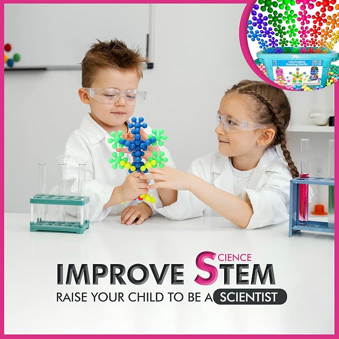 Curious 2 Learn 300pcs Pastel Building Blocks STEM Toy – Montessori Interlocking Discs Set for Kids 3+ | Educational Construction Set | Creative Gift for Girls & Boys | Safe, Durable & Colorful