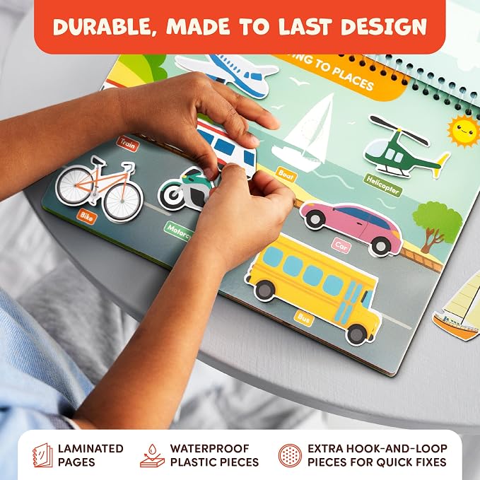 Preschool Busy Book for Toddlers 3-5, Educational Montessori Activity Toy | Preassembled & ready to use, 15 learning activities for 3-5 Year Old Kids, preschool advantage kit, kindergarten workbook