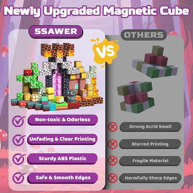 Magnetic Blocks, 150PCS Toys Building Cube Birthday Gifts for Kids | Magnetic Cubes, 0.8 inches Building Blocks, STEM Construction Toys Christmas Birthday Gifts for Kids Boys Girls