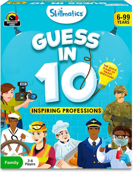 Skillmatics Guess in 10 Card Game – Professions, Gift for Boys & Girls | Educational Trivia Cards, Family Game Night, Travel Toy, Board Game, Screen-Free Fun, Kids Ages 6, 7, 8, 9 and Up