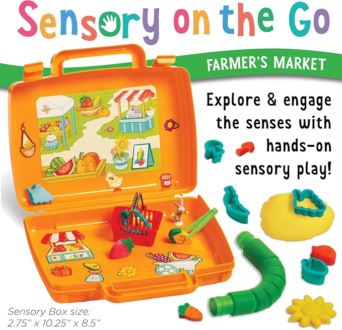 Creativity for Kids Sensory On The Go: Farmers Market - Preschool and Toddler Learning Sensory Kit, Sensory Bin Toddler Activities for Ages 3-5+