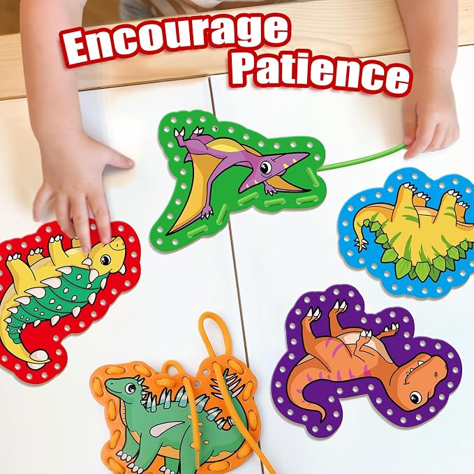 Lacing Cards,Sewing Kit for Kids,Fine Motor Toys,Classroom Must Haves | Shoe Tying Practice, Manipulatives for Preschoolers,Homeschool Supplies,Preschool Learning Activities,Toddler Crafts