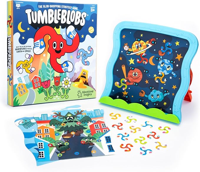 Educational Insights Tumbleblobs - Toddler Board Games for 3 Year Olds, Strategy Board Games for Kids, Color-Matching and Counting Preschool Game, Skill-Building Turn-Taking Game, 1-2 Players