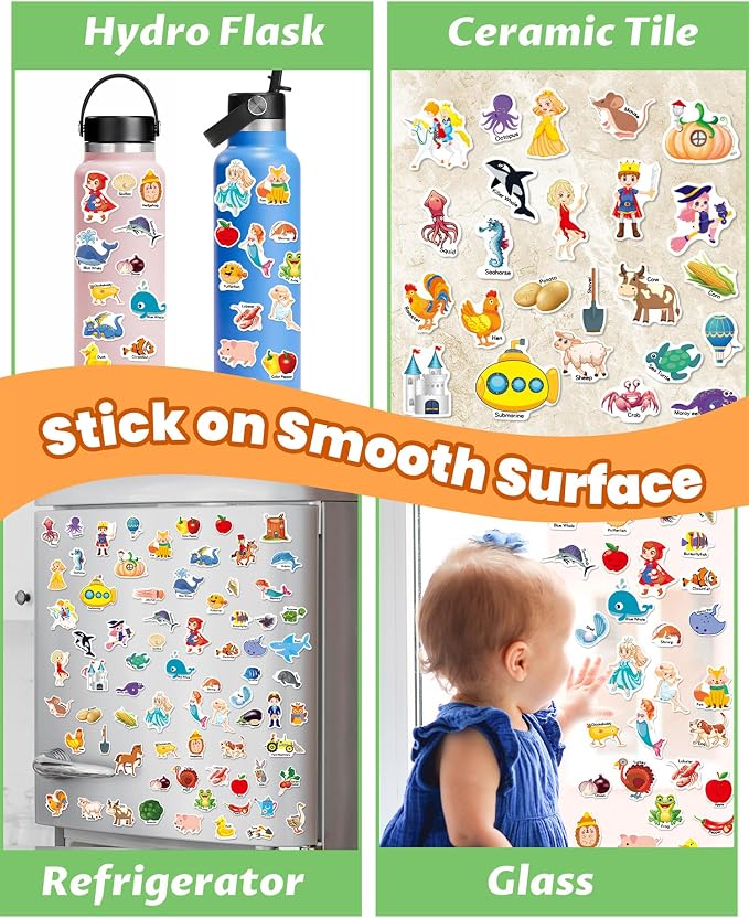 Walenced Reusable Sticker Book for Toddlers, Stickers for Kids, Toddler Toy | Toddler Craft Activities, Toddler Travel Toys, Boy Girl Birthday Gifts, Airplane Travel & Road Trip Essentials Kids