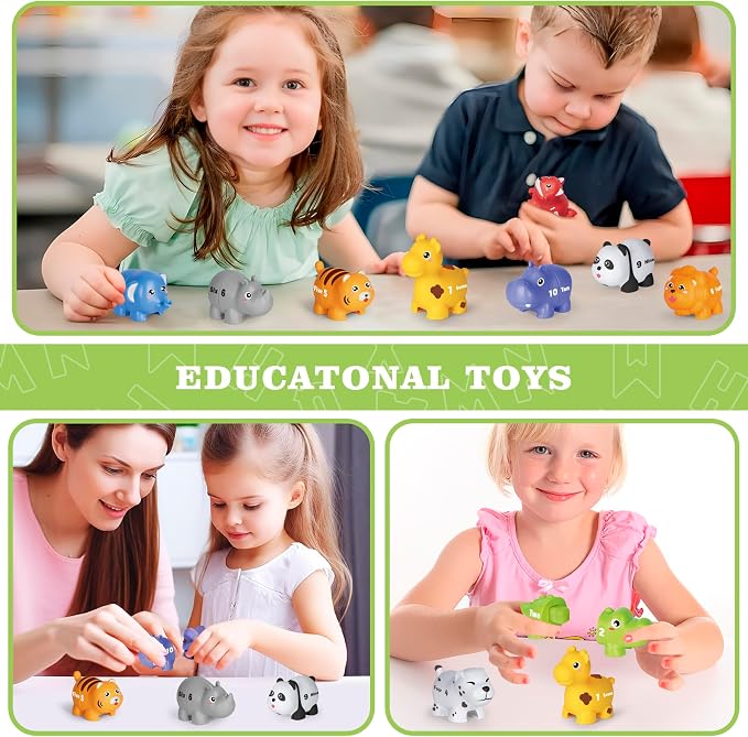 Animal Number Learning Toys for Toddlers Kids 3-5, 10 Unique Animals | 10 Colorful Number Animals | Child-Friendly Design | Learning Feels Like Play | Fine Motor Toys | Perfect Toddler Gift