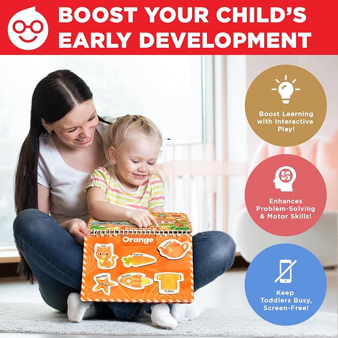 Doctor Jupiter My First Montessori Busy Book for Kids Ages 1-2-3 Year Old | Birthday Gift Ideas for Girls Ages 1,2,3, My First Montessori Busy Book, Toddler Learning Activities, Educational Travel Toy