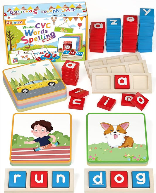 Wooden CVC Word Spelling Games, Montessori Educational Learning Toys Gifts | Learn to Read, Sight Words Flash Cards Kindergarten, Reading Workbooks, Learning Activities, Wooden Letters, Kids Gifts