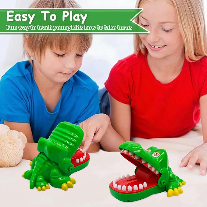 Crocodile Teeth Game for Kids Ages 4+, Alligator Tooth Game Push Teeth Down Toy, Funny Chomping Mouth Bite Surprise Games, No Batteries Travel Family Party Toy for Boys Girls