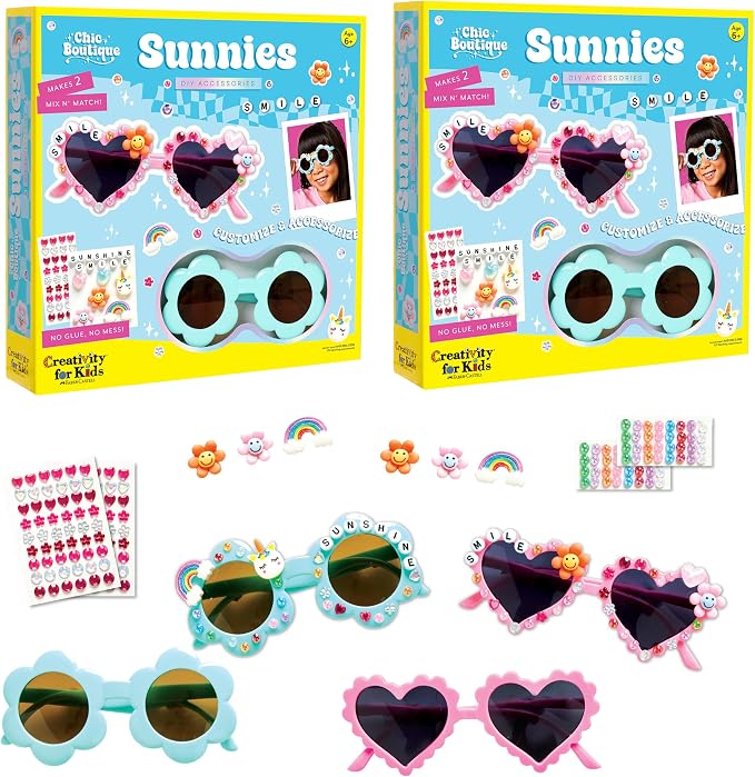 Creativity for Kids Chic Boutique Sunnies | Fashion Show Summer | DIY Crafts for Girls, Kids Activities & Toys for Girls, Birthday & Gifts for Kids (Ages 6+) (Pack of 2)