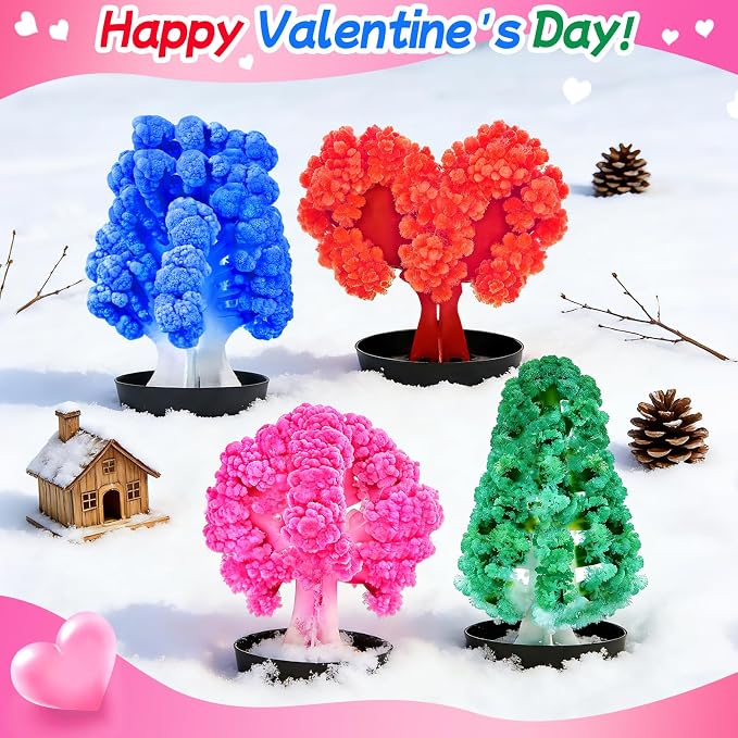 24 Pack Growing Crystal Trees Kit With Greeting Cards for Kids STEM Science Experiment Craft Party Favors School Classroom Gifts Exchange Goodie bags for Boys and Girls