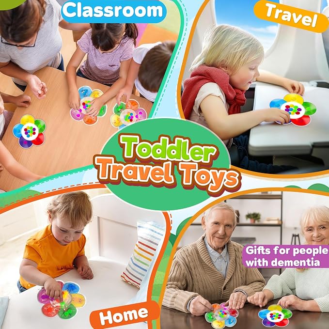 2PC Color Sorting Sensory Toy for Toddler Girl, Farm Animal Roadtrip Travel Essential Fidget Game, Montessori Preschool Learning Activities for Kid Boy Aged 2 3 4 Dementia Easter Basket Stuffer Gift